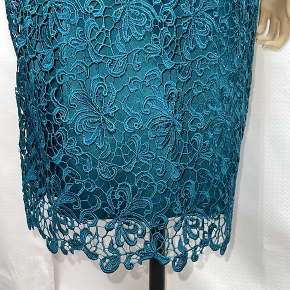Adrianna Papell Lace Cap Sleeve Dress - Picture 7 of 13